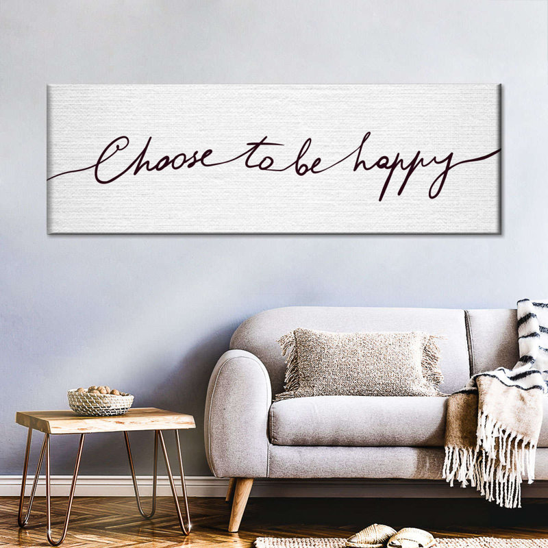 Choisir d'être heureux, impression sur toile, 12" H x 36" W x 1" D