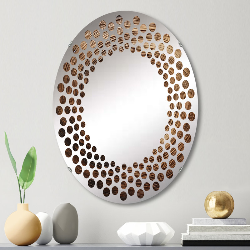Miroir mural à pois brun Calm, L 20 po x H 30 po