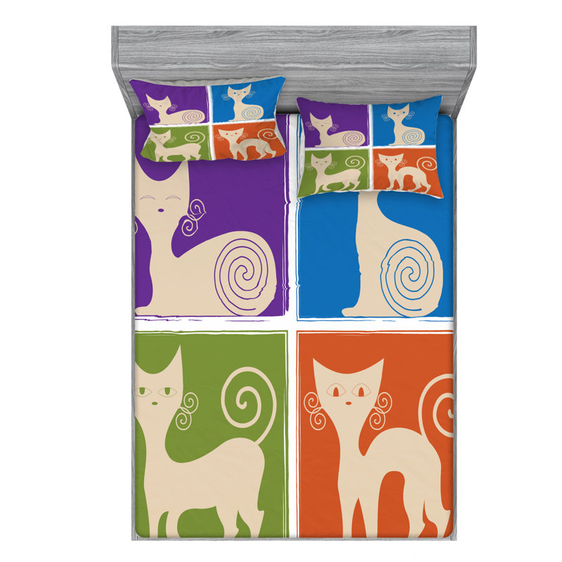 Microfiber Sheet Set, Queen Sheet Set + Fitted Sheet + 2 Pillowcases