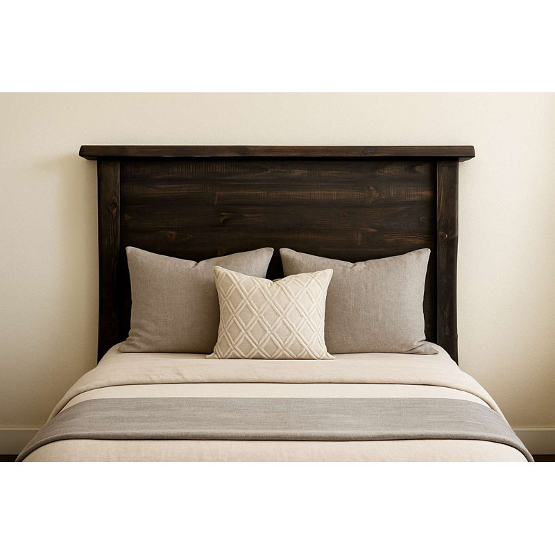 Apgar Collection Rough Sawn Solid Slab Headboard, California King - Jacobean Stain and Clear Lacquer Finish, California King