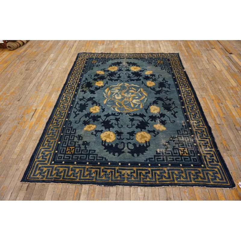 Tapis chinois antique chinois en laine noué à la main