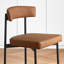 Ensemble de 3 tabourets de bar bruns modernes en similicuir de 25,2 po avec dossier incurvé, tabouret de bar à hauteur de comptoir pour îlot de cuisine-1587859591-1587859589