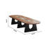 Grande table de conférence 94,49 po, moderne, minimaliste, ovale, en bois massif, longue table de conférence pour plusieurs personnes, bureau-133529703