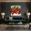 Fruit, fraise, art mural sur toile beige