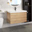 Meuble-lavabo mural simple 36 po avec plateau en marbre de culture Prindle