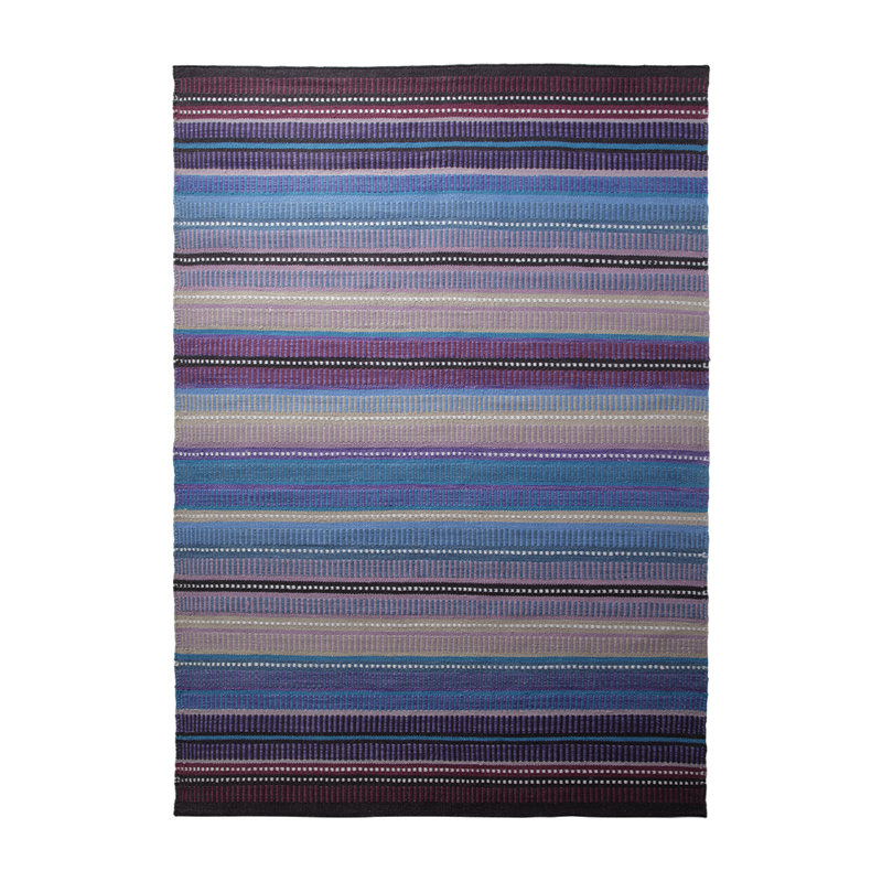 Nomad Striped Wool Hand Woven Area Rug, 60 x 110cm