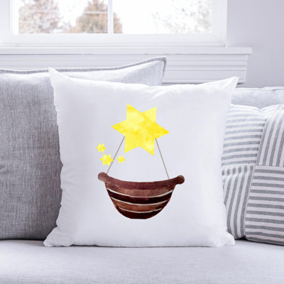 Cotton / Polyester Blend Reversible Throw Pillow