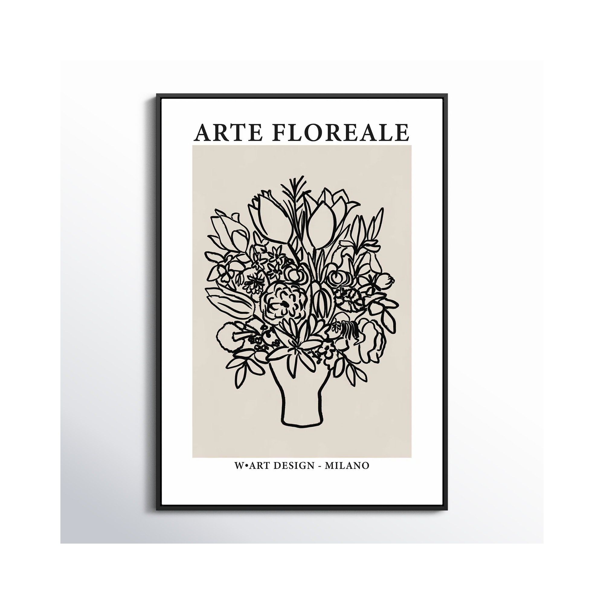 Arte Floreale 1 by Romina Gadler, Black Paper Framed, 38" H x 26.5" W