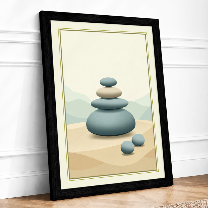Balanced Stones Minimalist - Print, Black, A4 - 29.7 x 21.0 cm