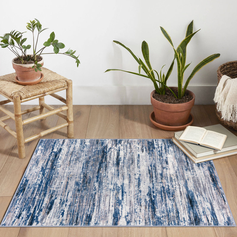Modern Abstract Washable Rug 2x3 Throw Rug with Rubber Backing Small Area Rug for Entryway Kitchen , Rectangle 2' x 3'