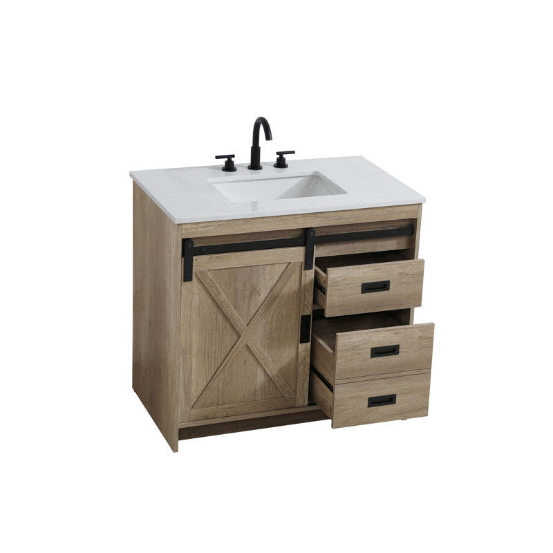 Boden 36 inch Single Bathroom Vanity, Natural Oak