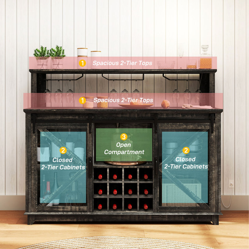 Armoire à vin Farmhouse, armoire à café, pour votre maison