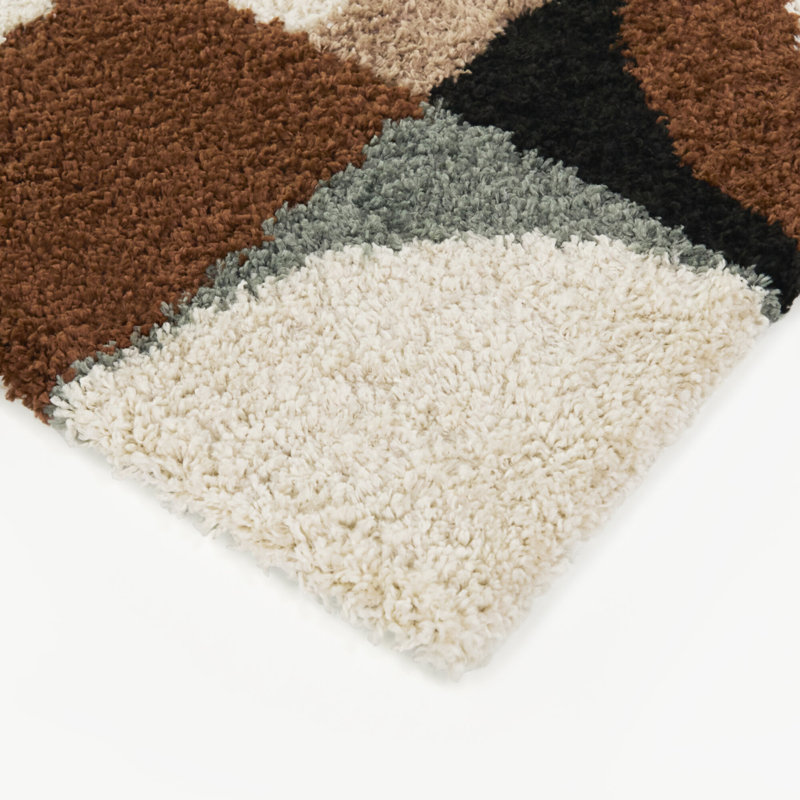 Richard Pink/Brown Modern Geometric Area Rug, Rectangle 5'3" x 7'
