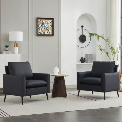 Cat paw leather upholstered sofa 2PC ,Nordic retro light luxury living room balcony bedroom single casual sofa chair