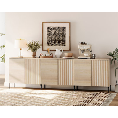 Buffet en bois cannelé Aadham