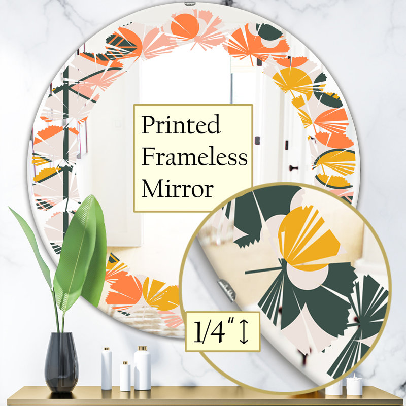 Miroir mural Leaves Botanical Design II, H 23,6 po x l 23,6 po
