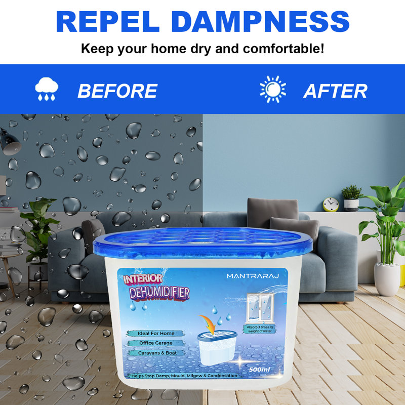 MantraRaj 500ml Interior Dehumidifiers Disposable Helps Stop Damp, Mildew, Mould Condensation x 30