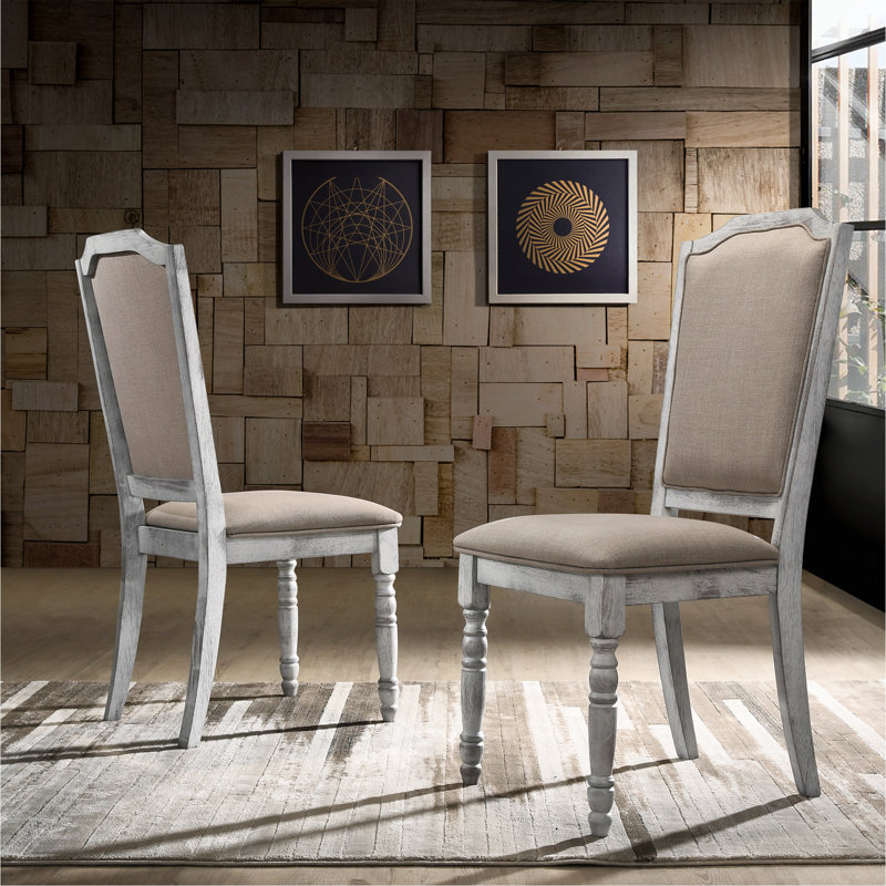 Ensemble de 2 chaises de salle à manger en bois à pieds tournés Iris