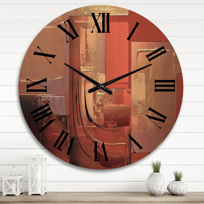 Horloge murale en bois massif Alysiana, Très grand