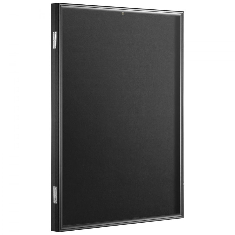 Jersey Display Frame Case, 24 x 32 x 1.5 in, Large Lockable Sport Jersey Shadow Box with 98% UV Protection PC Glass and Hangers, for Baseball Basketball Football Hockey Shirt and Uniform, Black