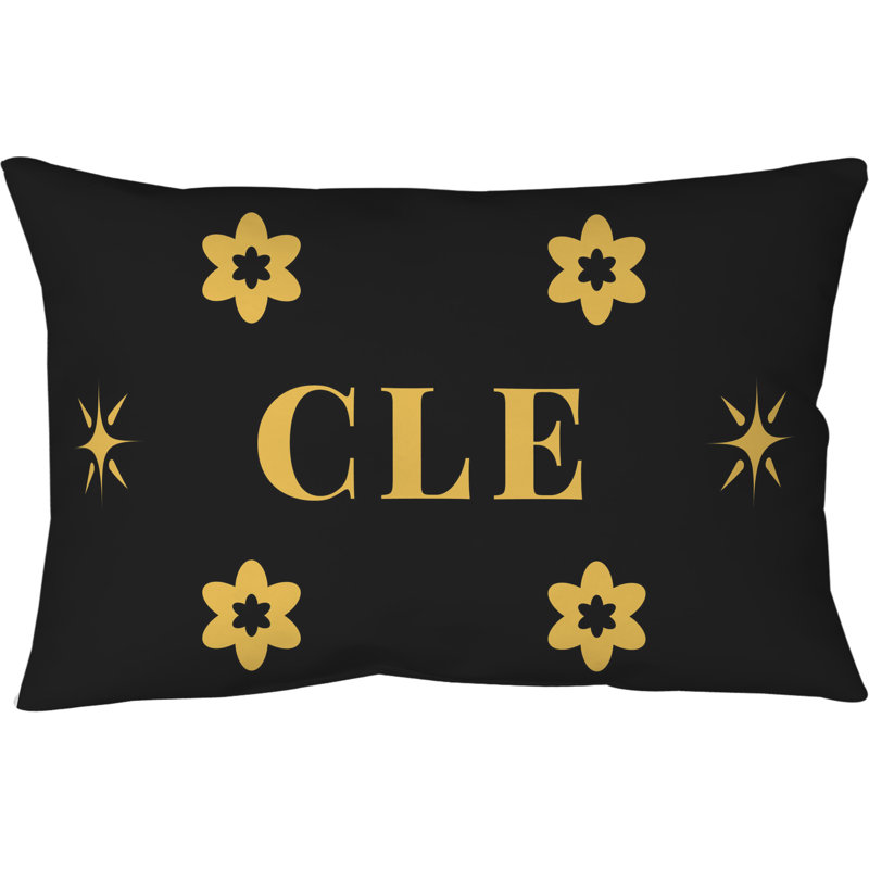 Oreiller Cleveland Basketball, Couleurs de basketball noir et or Cleveland, 27 pouces x 39 pouces