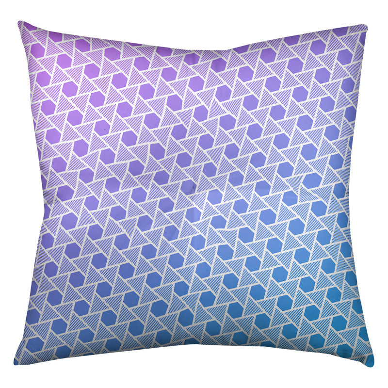 Coussin de plancher hexagonales et triangles, 30 po x 30 po, Mauve / Bleu