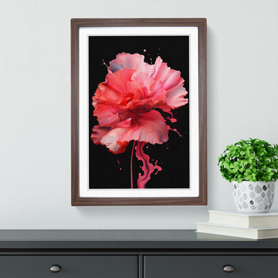 Carnation Flower Abstract No.3 - Single Picture Frame Print on Wood