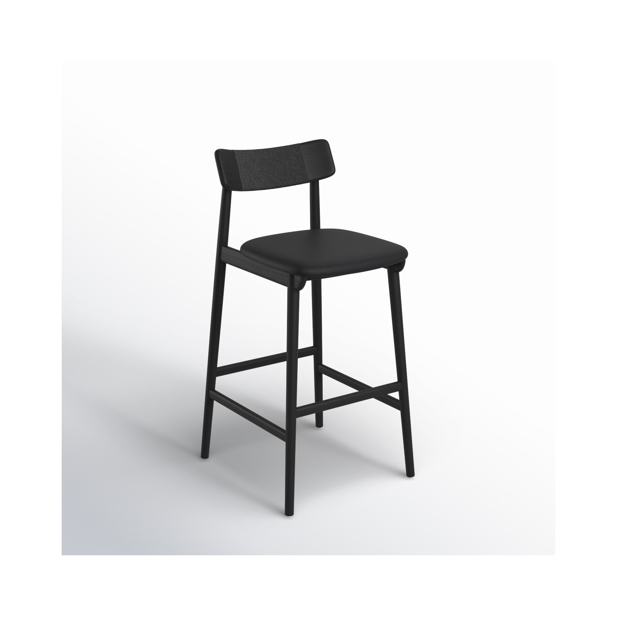 Sakina Bar Stool, Black, Bar Stool (31.5" Seat Height