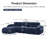L-shaped Soft Velvet Fabric,Boneless Sofa,Tufted Design,Ergonomic Design Bottom,32D High Density Sponge,No Assembly Required Bottom,Anti-Slip Design,Movable Ottoman For Living Room-532948935-532948930