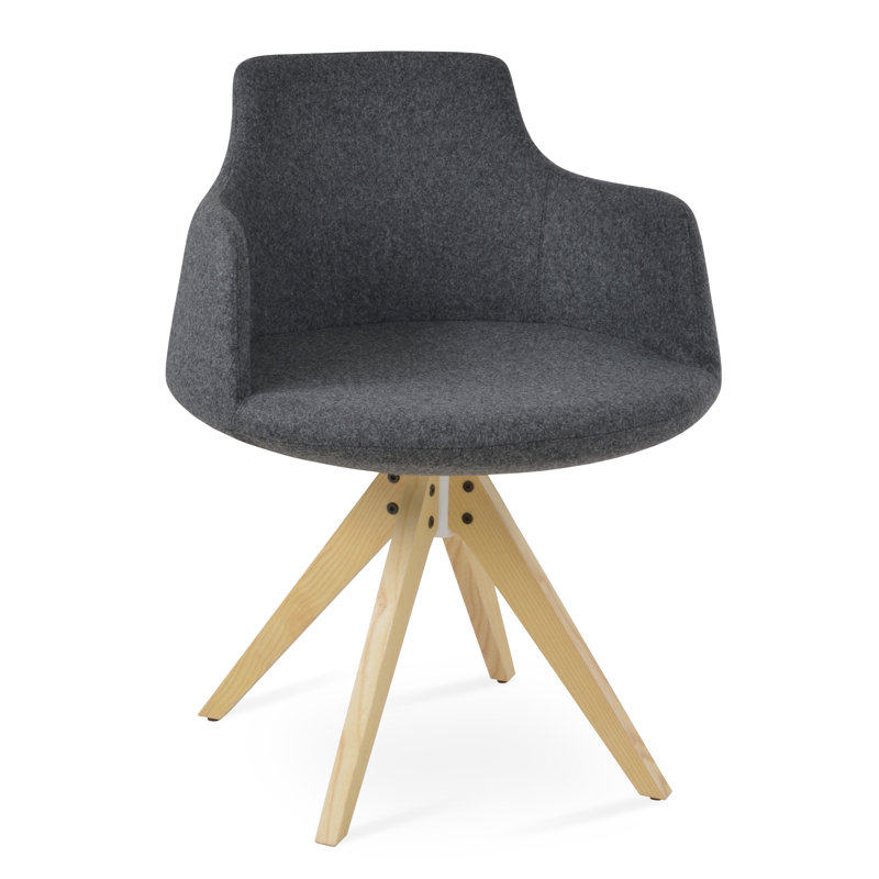 Chaise en bois pyramidal dervish, Beige, Naturel