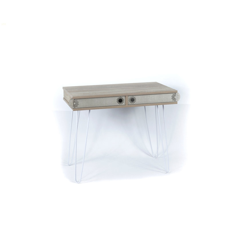 Bureau moderne à 2 niveaux avec pieds en métal Lora