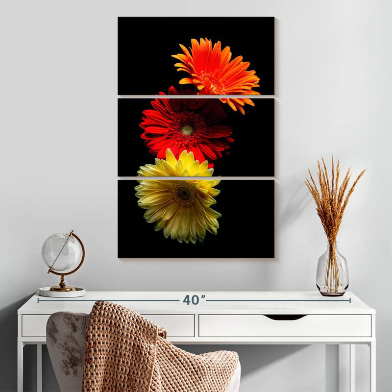 Trois marguerites lumineuses Harnek, H 32 po x l 20 po
