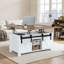 Table basse de style ferme avec plateau relevable de 100 cm, table centrale rustique avec porte coulissante et compartiment de rangement dissimulé, plateau rectangulaire moderne pour salon, bureau, maison, montage facile, brun-829223232
