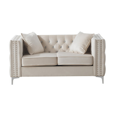 Causeuse Glory Furniture, ivoire