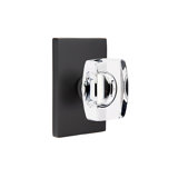 Privacy Windsor Crystal Knob with Modern Rectangular Rose