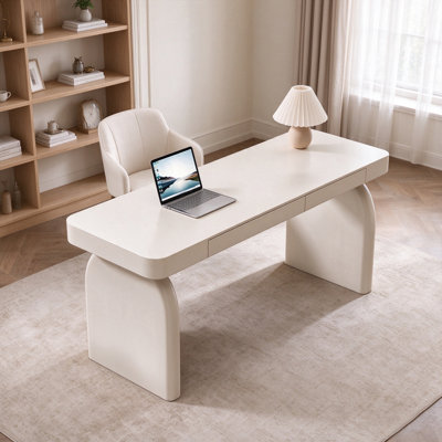 Bureau d'écriture avec tiroirs blanc