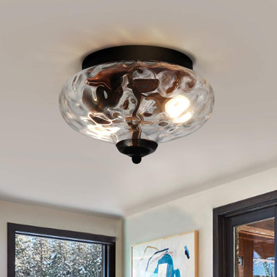 Hammer Striking Glass Flat Lamp Pendant Light