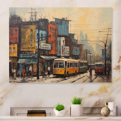 «Yellow and Orange Metropolitan Marvels», reproduction sur toile encadrée