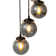 Rhetta 5-light Modern Cluster Smoke Glass Globe Linear Chandelier In Matte Black For Staircase