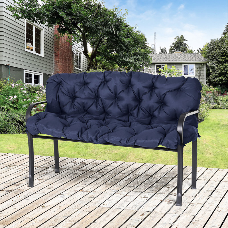 Dark Blue Cushions For Outdoor 3 Swing, Patio Seat Swing & Bench Patio, 3 Comfort
