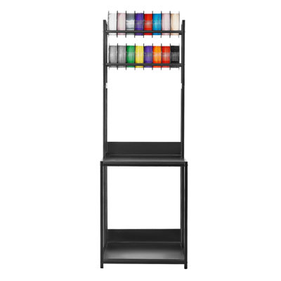 Support de filament pour imprimante 3D, support d'imprimante 3D à 4 niveaux avec rangement pour filament, porte-bobines avec chariot, filaments organisés pour station d'impression 3D, bureau, atelier (tablette seulement)