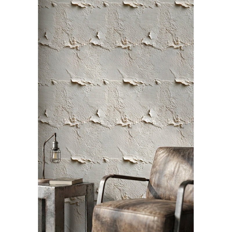 Abstract Pattern Wallpaper Rustic Removable Beige Wall Double Roll