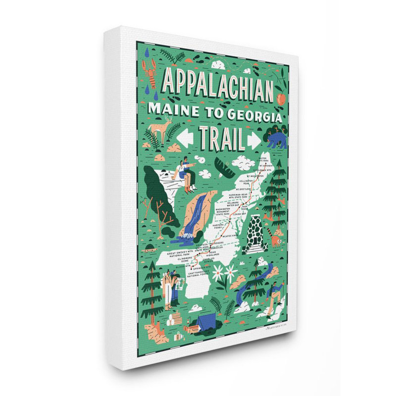 «Appalachian Trail Maine to Georgia», impression, H 20 po x l 16 po, Toile tendue