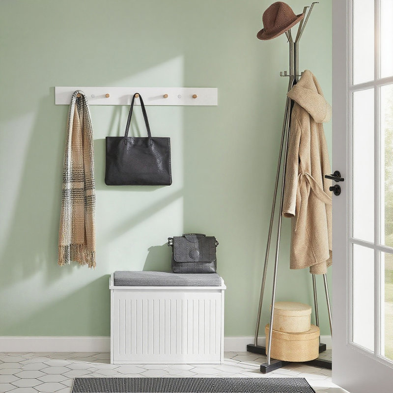6 Pair Shoe Storage Bench, White