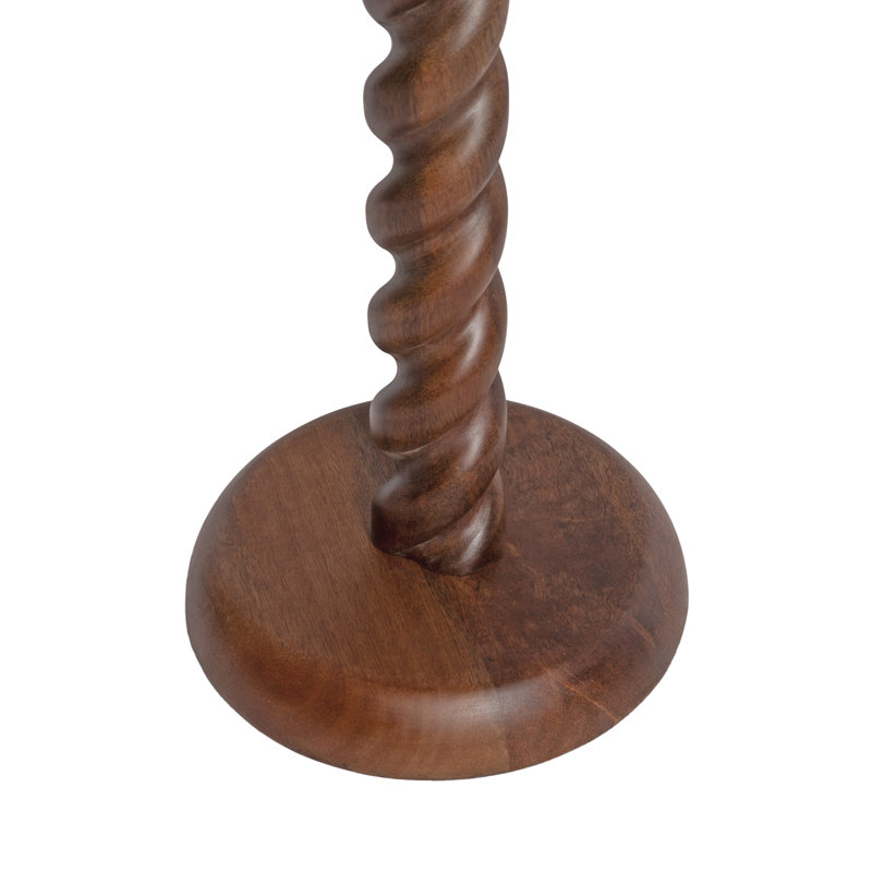 Willoughby Spiraled Mango Wood Round Side Table