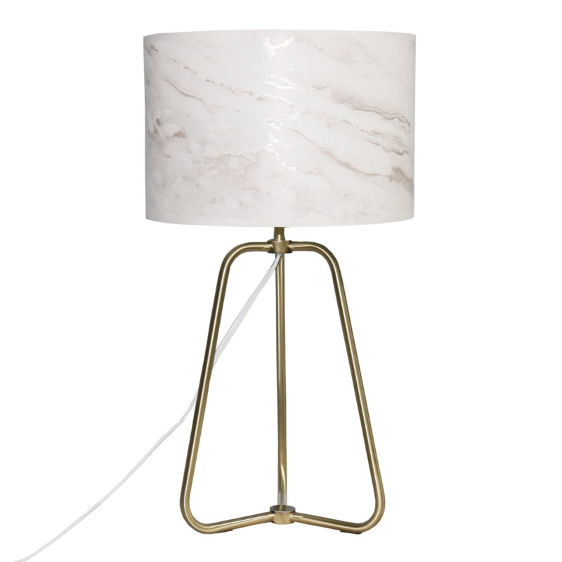 Boltuch MARBLE PATTERNED CYLINDER LAMPSHADE TABLE LAMP