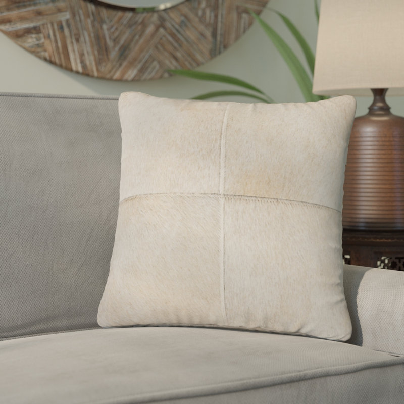 Torino Leather Throw Pillow, Solid Color, Natural