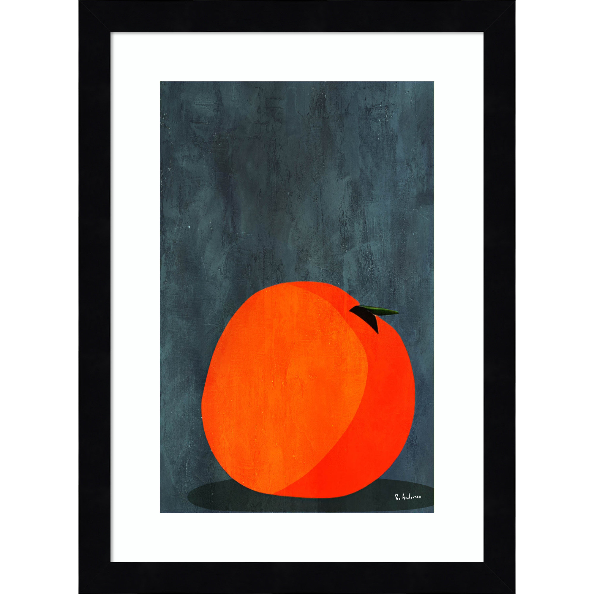 Calmly Sleeping Apple by Bo Anderson Wood Framed Wall Art Print, Black, 15" H x 11" W
