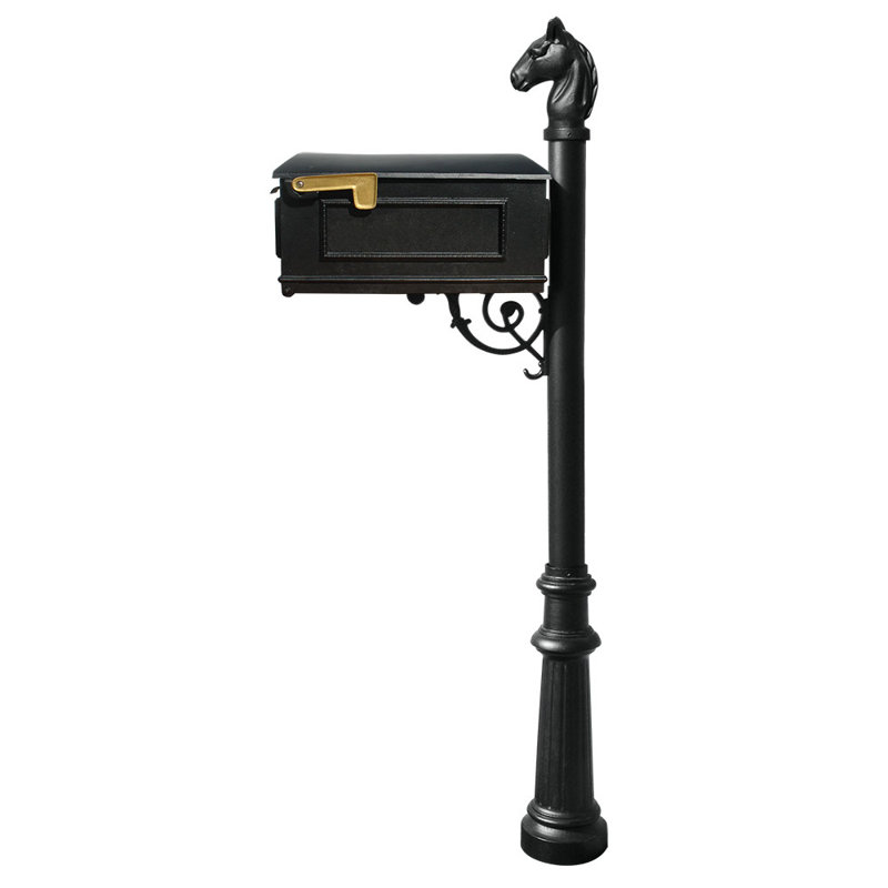 Lewiston Post Mounted Mailbox, Black