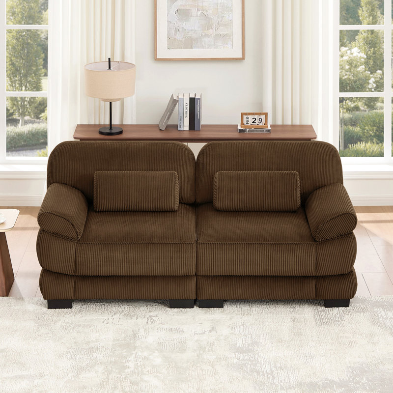 Causeuse en nuage Cloud Couch, Velours côtelé brun